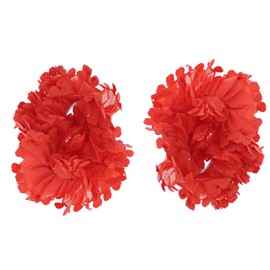 Zac's Alter Ego Set of 2 Soft Chiffon Ruffle Hair Scrunchies with Flower Ends