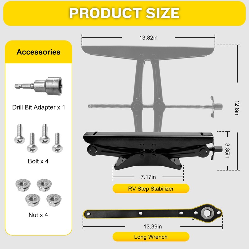 RV Step Stabilizer Kit for Travel Trailer 5th Wheels Motorhomes,