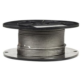 Campbell Chain Electro-Polish Stainless Steel 1/8 in. Dia. x 250 ft. L Cable - Total Qty: 1