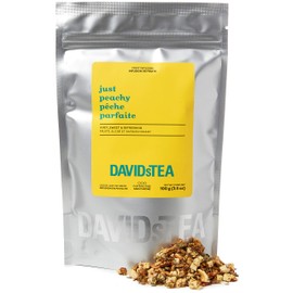 DAVIDsTEA Just Peachy Loose Leaf Tea, Premium Herbal Tea with Peach and Apple, Fruity Iced Tea, 4 oz / 113 g