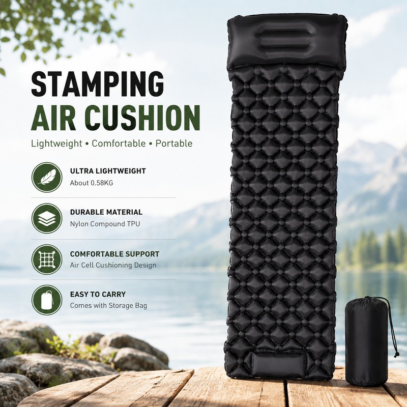 Inflatable Camping Sleeping Pad for Outdoor Rest – Built-In Foot