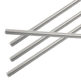 Cjueiom 4 Pcs M6 x 150mm Fully Threaded Rod, 304 Stainless Steel Right Hand Threads Rods, Fully Threaded Studs for Anchor Bolts, Clamps, Hangers and U-Bolts