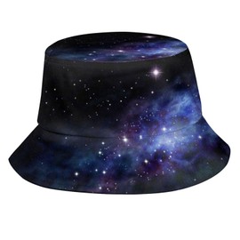 Galaxy Pattern Bucket Hat Star Fisherman Fishing Hat Beach Sun Cap for Adult Women Men Travel Camping