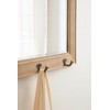 Kate and Laurel Pub Mirror with 5 Metal Hooks, Rustic