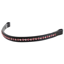 Grewal Equestrian Cherry Blossom Crystal Flower Browband (Straight, Havana, Cob)