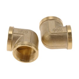 HEROFFIX Brass Pipe Fittings 3/4" Female Internal Thread Elbow 1.57" 2 Pcs
