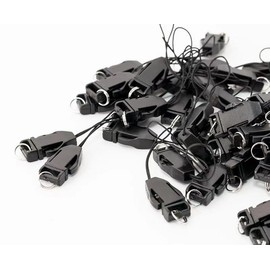 Jinshining 100 Pcs Black Plastic Detachable Lanyard Wrist Strap Lariat Handy,Simplicty Fashionable Phone Key Ring Flat,Car Key Ring Flat Phones Charms Décor Phone Charm Hook