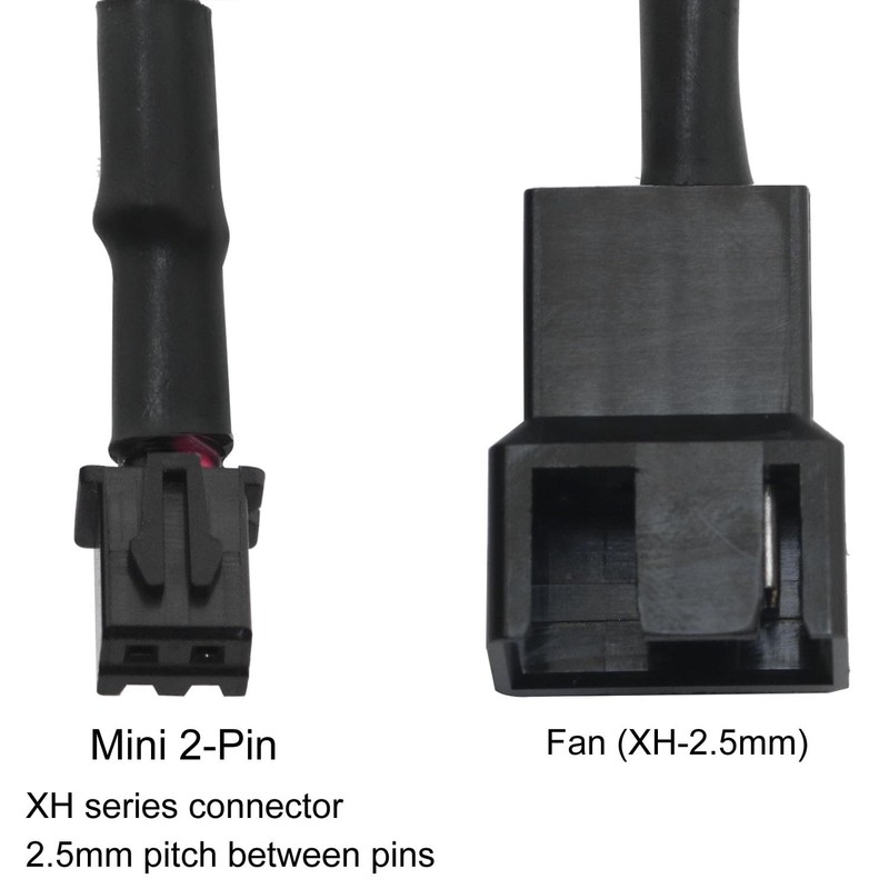 LUORNG 2PCS Mini 2-Pin Fan Adapter Cables to 4-Pin PC