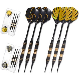 Yirinatek Precision Darts with Storage Box, 6 High-Quality Darts with Plastic Tip, Robust Darts Soft Darts for Electronic Dartboards, Dart Accessories