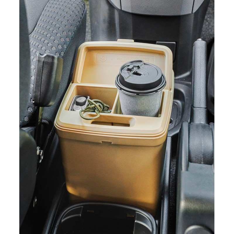 GORDON MILLER 1739745 Car Dust Box with Drink Holder, Coyote