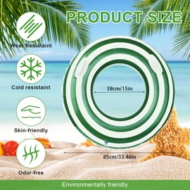 Swimming Ring Adult Large Inflatable Swimming Ring Swimming Ring with Handles, Pool Swimming Ring for Adults, Summer Water Pool Floating Ring for Swimming Pool Water Outdoor Toy Party Accessories