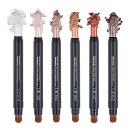 Sombra de Ojos en Barras, 6 Piezas de Lápiz de Iluminadores Maquillaje, Resistente al Agua, de Larga Duración, Mate, Brillante, Sombra de Ojos, Resaltador, Kit de Maquillaje de Crayón para Mujeres (Iluminadores)