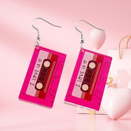 Stocking Stuffers Holiday Outfits for Women 2024 Valentine's Day Earrings Pink Earrings for Women Valentines Day Accessories Cute Bear Earrings Red Earrings Love Earrings for Girls Girlsfriend Valentine'S Day Gifts for Wife 2