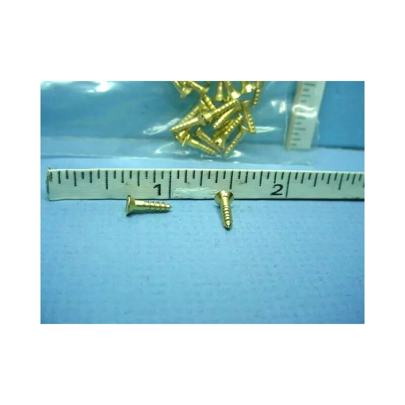 Unbranded Miniature Brass Flat Head Screws #2 (25 pcs) 3/8"