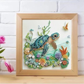 ZQEATRY Sea Turtle Animal Special Shape Diamond Art Kits for Adults,5D Diamond Painting Kits for Beginner,DIY Diamond Crystal Rhinestones Painting Kits for Home Wall Decor Gift 11.8 X 11.8inch