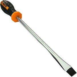 AERZETIX - C45676 - Screwdriver flat classic 8x200mm for slotted screws - magnetic tip - non-slip bi-material handle - steel blade/CR-V/