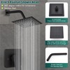 Heyalan 8 Inch Shower Head and Handle Set Square Shower