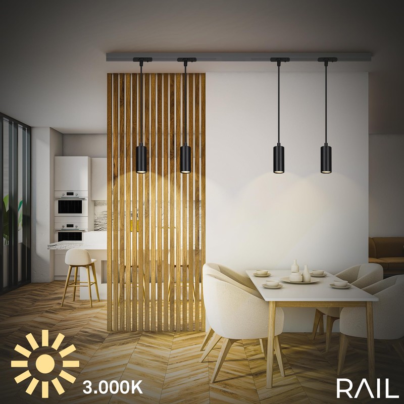 BRILONER - Rail System Rail LED Pendant Light, Dimmable, Combinable,