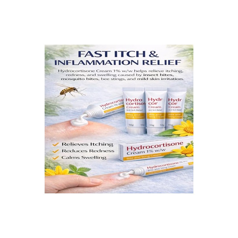 Hydrocortisone Cream 1% w/w Bite and Sting Cream, Mosquito and