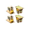 QWORK 1.2" Dia Steel Groove Rigid Caster Wheel, 4 Pack