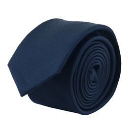 John William Clothing 100% Silk Handmade Navy Blue 2 Inch Skinny Tie Men's Necktie by John William
