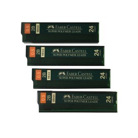 Faber-Castell Faber Castell 0.5mm 2B Lead Refills Pack of 4 Tubes 96 Intense Black Leads