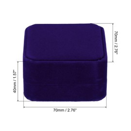 PATIKIL Velvet Ring Box, 2 Pack Double Slot Wedding Ring Box Vintage Jewelry Holder for Engagement Proposal Ceremony Anniversary Style 1, Purple