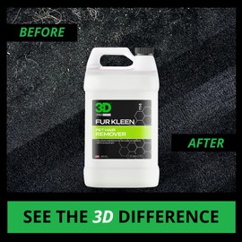 3D Fur Kleen - Pet Hair Remover & Cleaner - Loosens Embedded Pet Fur for Easy Removal - Safe for Carpets, Upholstery & Auto Interiors, 1 Gallon