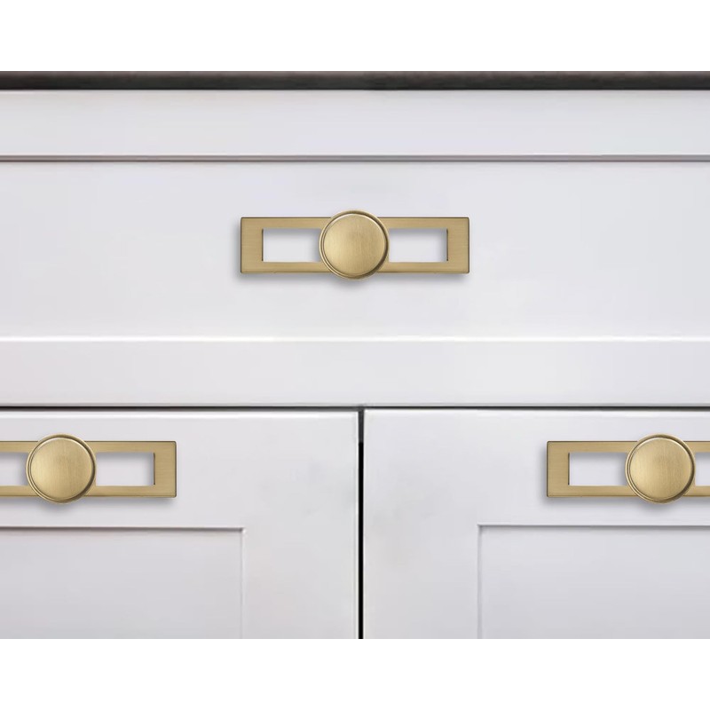 khtumeware 5 Pack 1-1/4 Inch Cabinet Knobs Champagne Bronze Backplate