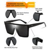 FEISEDY Square Oversized Sunglasses for Women Men Trendy Flat Top