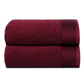 Belizzi Home Ultra Soft 2 Pack Oversized Bath Towel Set 28x55 inches, 100% Cotton Large Bath Towels, Ultra Absorbant Compact Quickdry & Lightweight Towel, Ideal for Gym Travel Camp Pool - Burgundy