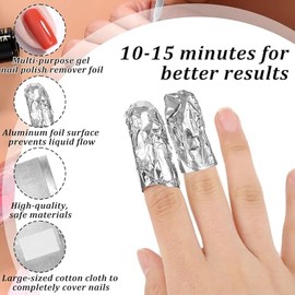 100 Pcs Almohadillas para Quitar Esmalte de Uñas, Quitaesmalte de Papel de Aluminio, Lámina de Aluminio para Esmalte de Uñas, Elimina Esmalte de Uñas 