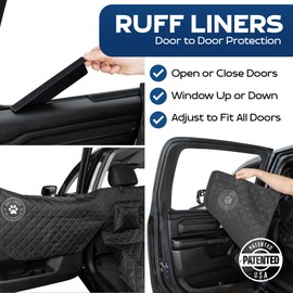 Ruff Liners Dog Seat Cover for Back Seat, Large 2025 Black – Give Your Pup More Room to Relax – Waterproof, Door Protection, & Machine-Washable – Quality Truck Back Seat Cover for Dogs