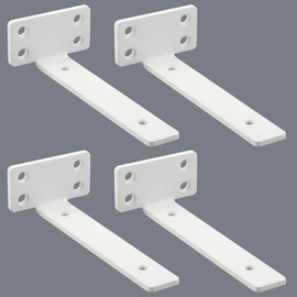 Alise Floating Shelf Brackets White,4 Pcs L Brackets for Wood Board,6'' Wall Brackets for Wall Hidden Shelves,Heavy Duty Bracket Metal Shelving Corner Brace Supports for Home,Garden,Office and DIY