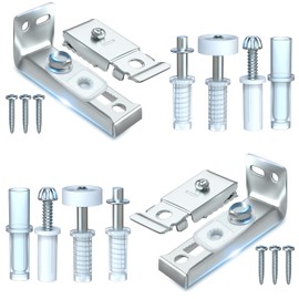 Bifold Door Hardware Repair Kit - 2 Pack Bi-fold Sliding Closet Doors Replacement Parts Include Top & Bottom Bracket, 3/8" Pivot, 7/8" Guides Wheel, for Folding Pocket Door Accordion Door Barn Door