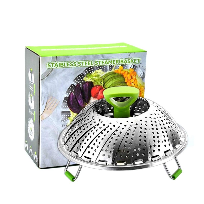 Vegetable Steamer Basket, Stainless Steel Folding Steamer Basket Insert for