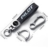 HUIANTS Black Leather Car Keychain Metal Car Keyring Compatible with