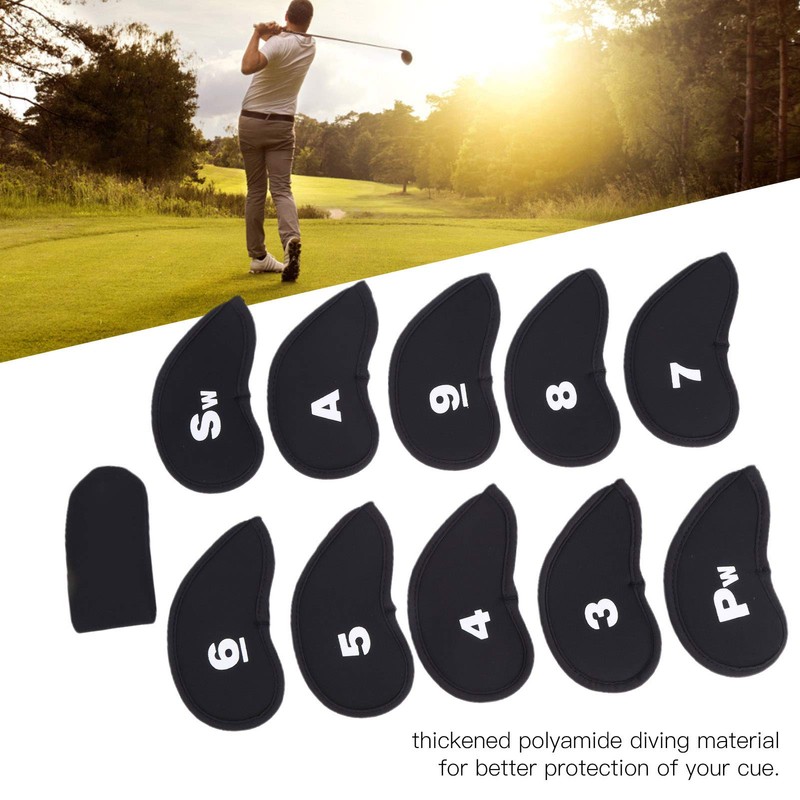 Dilwe 11 piece golf club iron cover, golf iron head
