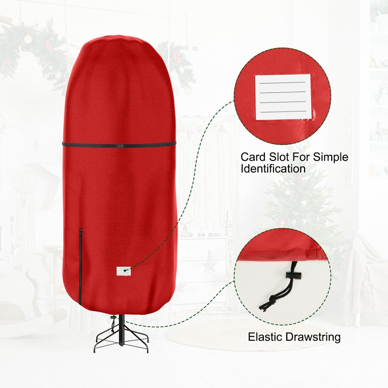 Upright Christmas Tree Storage Cover,Tear Resistant Adjustable Christmas Tree Storage