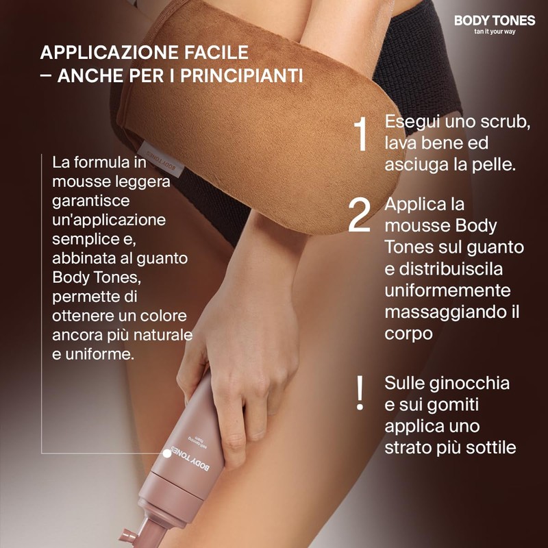 BODY TONES Guanto Applicatore Autoabbronzante – Guanto per Self Tan,
