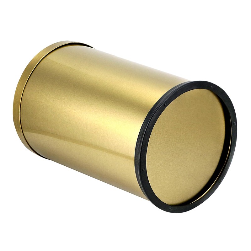 QWORK Antique Gold Trash Can, 2.4 Gallons Stainless Steel, Waterproof,