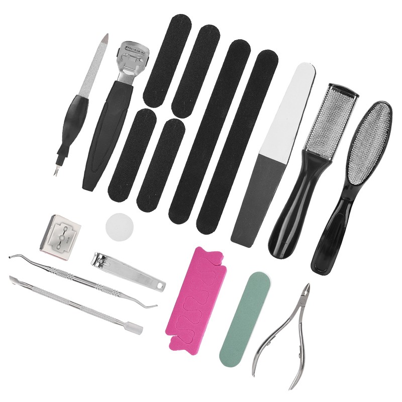 20pcs Pedicure Tool Set Calluses Removal Dead Skin File Foot