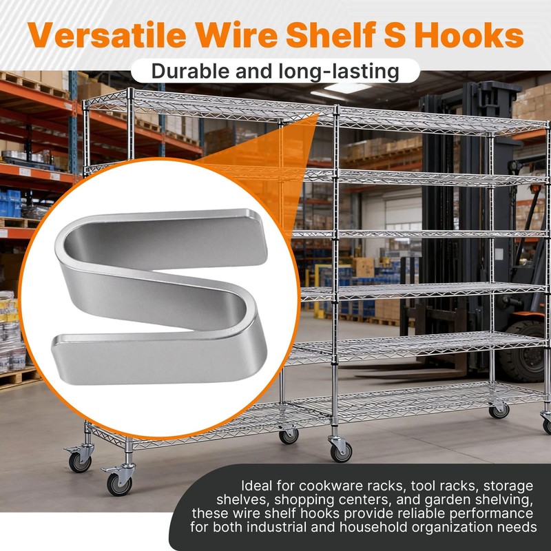Yudylg 8 Pack Connecting S Hook for Wire Shelf System,Wire