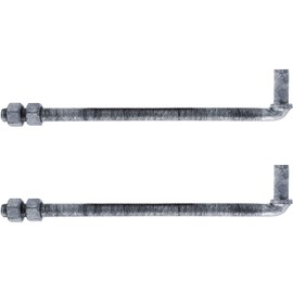 J-Bolt Post Hinge 12" - Hinge Bolts Thru The Post Includes Nuts - J-Bolt Hinge has 5/8" Male Pin - Fence Bolt Though Post Hinge (2 Pack)