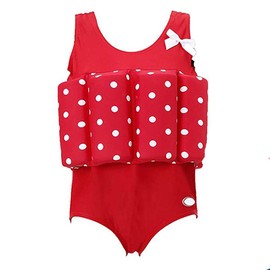 Lemandii One-Piece Children Buoyancy Swimsuit Toddler Kids Swim Vest Detachable Float Swimwear , Perfect for Kids or Baby Learn to Swimming (Red, S)
