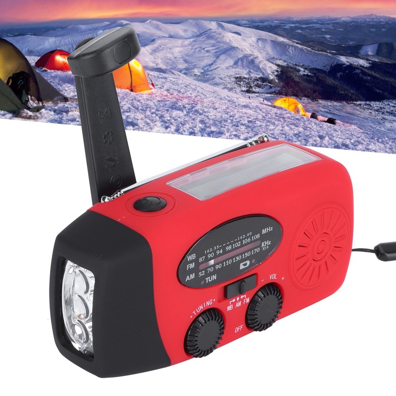 QQT088 ABS Solar Energy Emergency Multifunction Hand Crank Radio Support