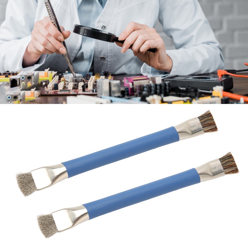 2Pcs Motherboard IC Cleaning Brush Double Head Antistatic Brushes for