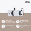 Keypak 2 Matte Black Coat Hooks on White Wooden 22.5cm