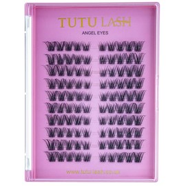 Tutu Lash DIY Cluster Lashes ANGEL EYES 100 x cluster lashes self application easy to apply lashes lash cluster box re-usable vegan (Angel Eyes XL SIZE Cluster Lash Tray)