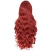 PARXITN Hair Wigs for Women 100 cm Long Curly Red